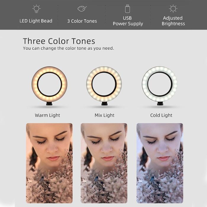 Bild 2, TikTok Dimbar LED Selfie-Lampa med Stativ