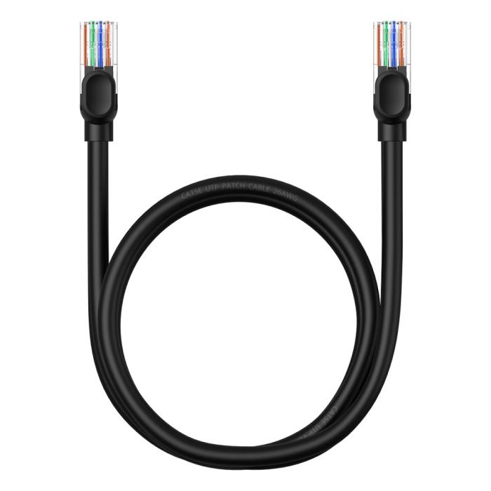 Bild 1, BASEUS 1 m Cat5 RJ45 Nätverkskabel Svart