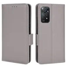 Xiaomi Redmi Note 11 Pro 5G Fodral Litchi Textur Gr&aring;