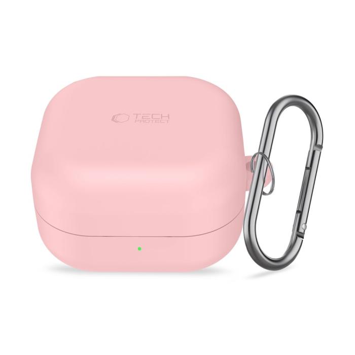 Bild 3, Tech-Protect Galaxy Buds 4 / 4 Pro Skal Silikon Hook Dusty Pink