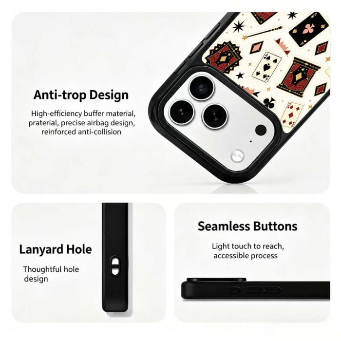 Bild 3, iPhone 18 Pro Max/17 Pro Max Skal MagSafe UV-Mönster Poker
