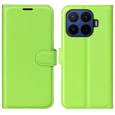 Xiaomi 17T Pro Fodral Litchi L&auml;der Gr&ouml;n