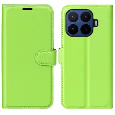 Xiaomi 17T Pro Fodral Litchi L&auml;der Gr&ouml;n