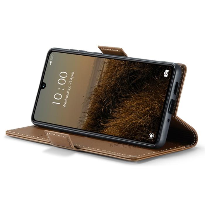Bild 4, CASEME Xiaomi Redmi 13C 4G Fodral RFID Litchi Läder Brun