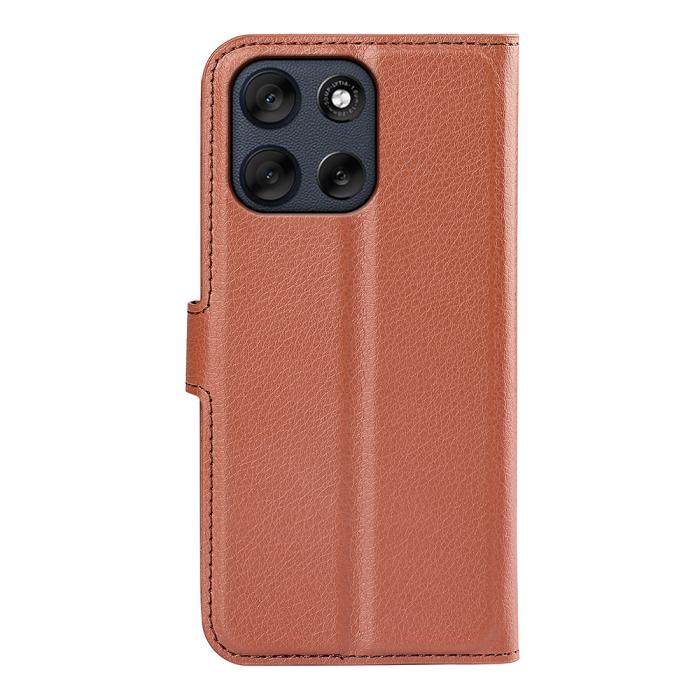 Bild 3, Motorola Moto G56 5G Fodral Litchi Läder Brun
