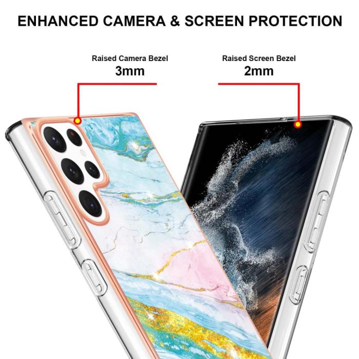 Bild 4, Samsung Galaxy S23 Ultra Skal Marmor TPU Grön