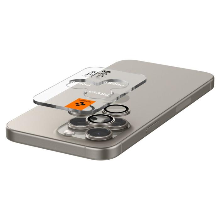 Bild 6, Spigen iPhone 16/15/14 Pro/Pro Max 2-PACK Linsskydd GLAS.tR 