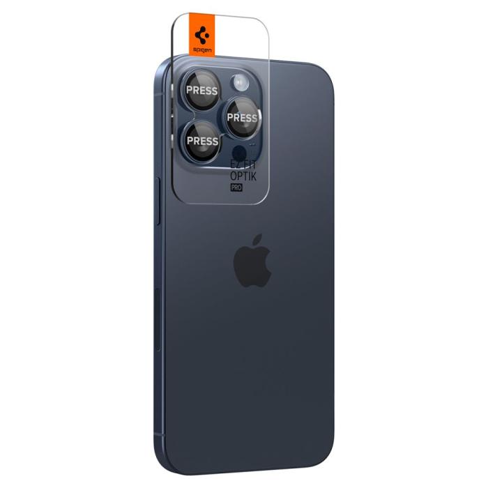 Bild 2, Spigen iPhone 15 Pro/Pro Max/14 Pro/Pro Max 2-PACK Optik.tR 