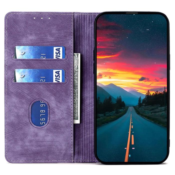 Bild 2, Samsung Galaxy A15 4G/5G Fodral Retro RFID Läder Lila