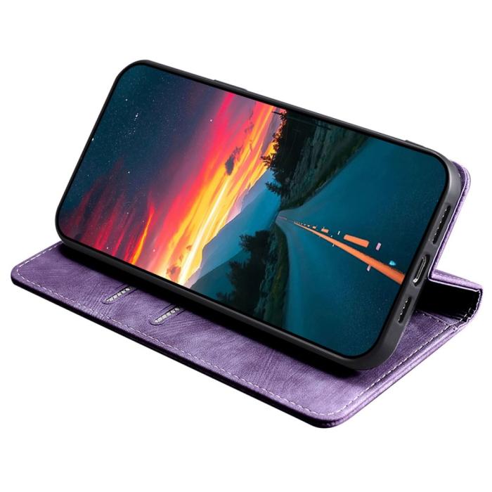 Bild 3, Samsung Galaxy A15 4G/5G Fodral Retro RFID Läder Lila