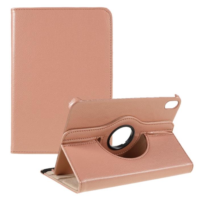Bild 1, iPad Mini 2024/2021 Fodral 360° Rotation Litchi Roséguld