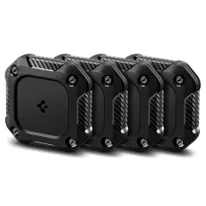 Spigen Apple AirTag 2 / 1 4-PACK H&aring;llare Tough Armor Svart