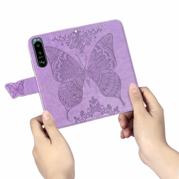 Bild 3, Sony Xperia 5 III Fodral Tryckt Butterfly Lila