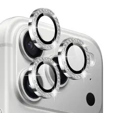 NORTHJO iPhone 17 Pro/17 Pro Max Linsskydd Strass Silver