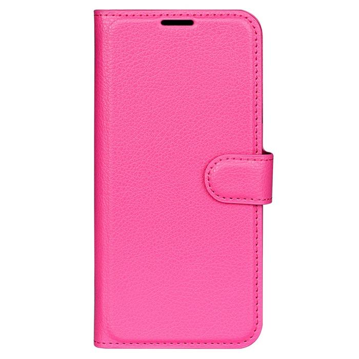 Bild 5, Google Pixel 8 Pro Fodral Litchi Textur Rosa