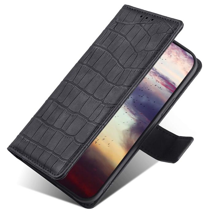 Bild 4, Sony Xperia 10 IV Fodral Krokodil Textur Svart