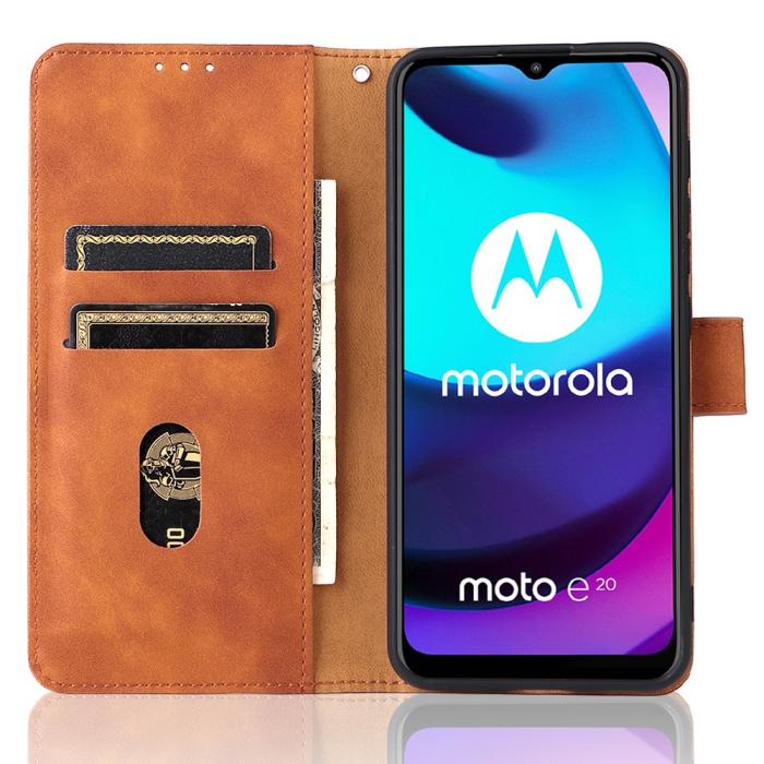 Bild 4, Motorola Moto E20 Fodral Solid Brun
