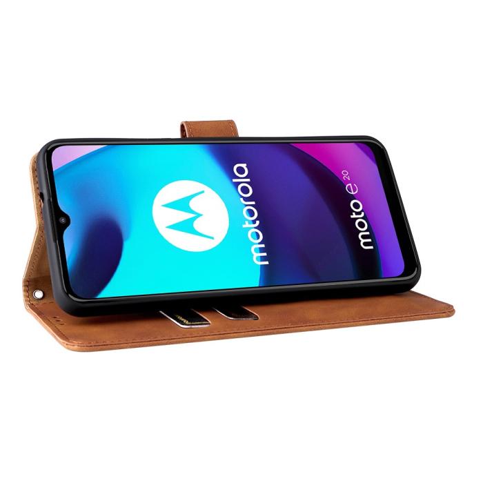 Bild 5, Motorola Moto E20 Fodral Solid Brun