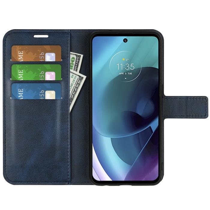 Bild 4, Motorola Moto G51 Fodral PU Läder Blå