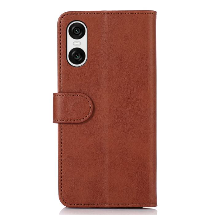 Bild 6, Sony Xperia 10 VI Läder Fodral Läder Solid Brun
