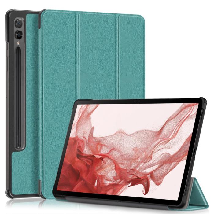 Bild 1, Samsung Galaxy Tab S9 Plus Fodral Läder Svartgrön