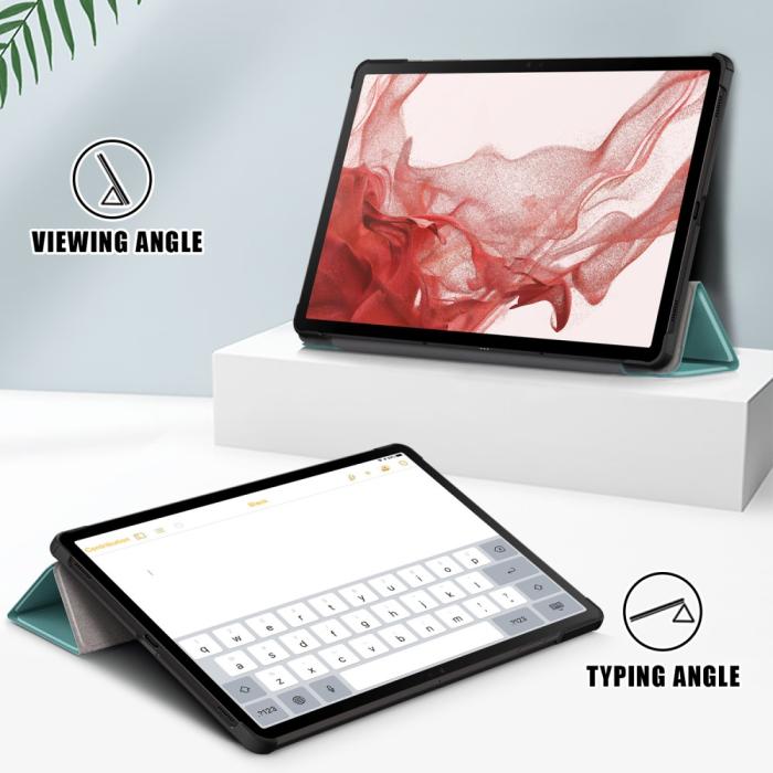 Bild 2, Samsung Galaxy Tab S9 Plus Fodral Läder Svartgrön