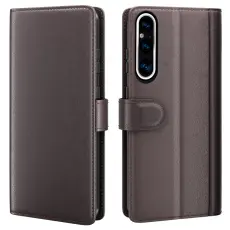 Sony Xperia 1 V Fodral Premium Split Läder Brun