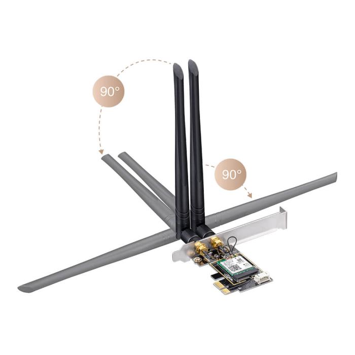 Bild 3, Cudy Adapter PCI-E WE3000 AX5400 Wi-Fi 6 Svart