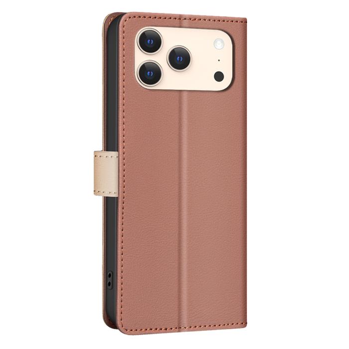 Bild 3, BINFEN iPhone 17 Pro Max Fodral RFID Splicing Color Brun