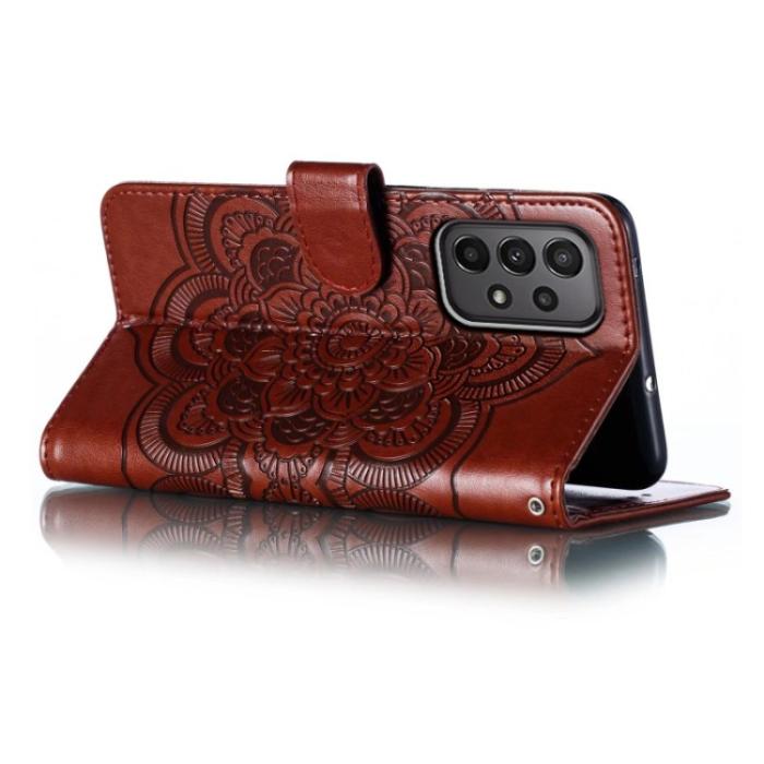 Bild 5, Samsung Galaxy A24 5G Fodral Mandala Läder Brun