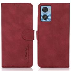 KHAZNEH Motorola Moto E22i Fodral Retro Läder Röd