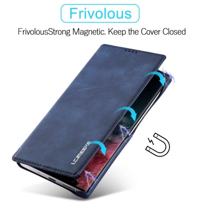 Bild 5, LC.IMEEKE Samsung Galaxy S23 Ultra Fodral Flip Läder Blå