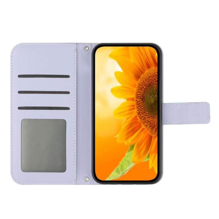 Bild 3, iPhone 15 Pro Fodral Solros Tryck Lila