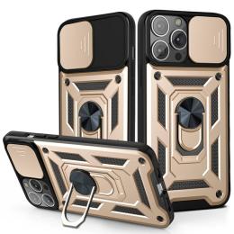 iPhone 13 Mini - CamShield Armor Hybrid Ring Skal - Guld