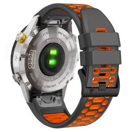 Klockarmband 26 mm Dual-Color Robust Grå/Orange