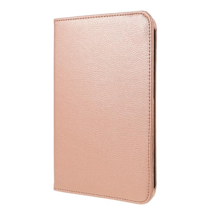 Bild 3, iPad Mini 2024/2021 Fodral 360° Rotation Litchi Roséguld