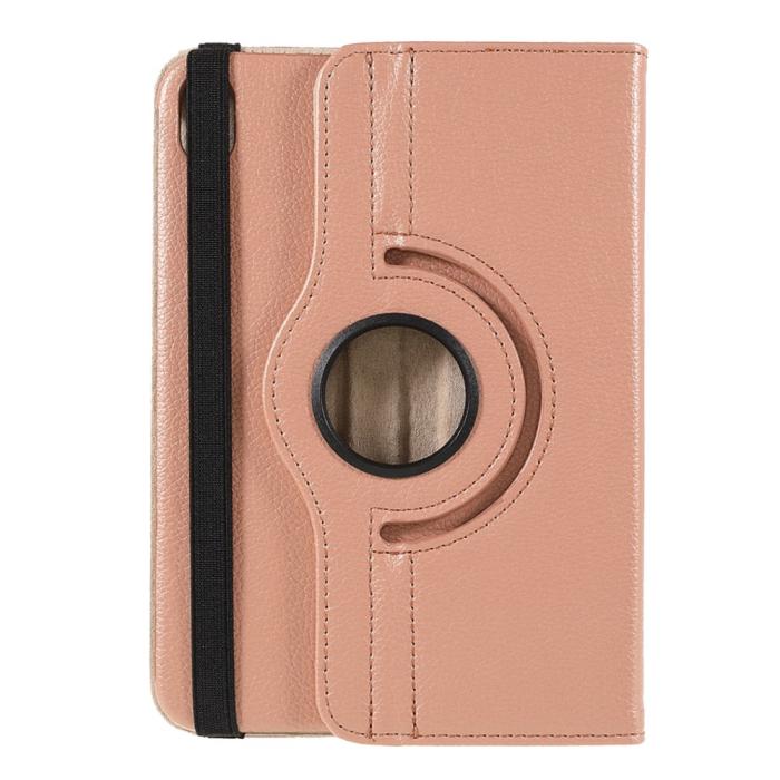 Bild 4, iPad Mini 2024/2021 Fodral 360° Rotation Litchi Roséguld