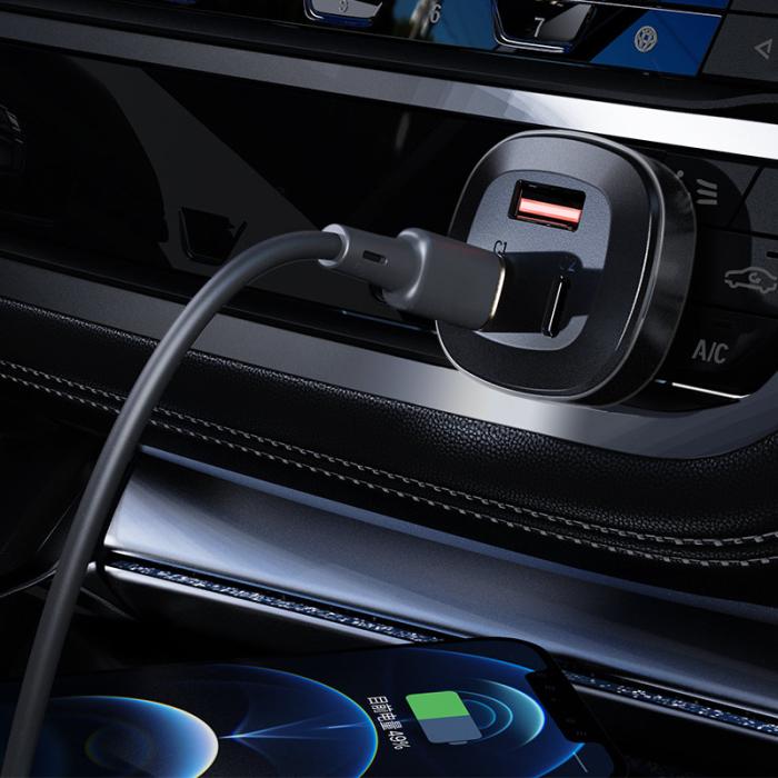 Bild 4, Acefast 66W PD PPS QC Billaddare 2x USB-C / USB-A Svart