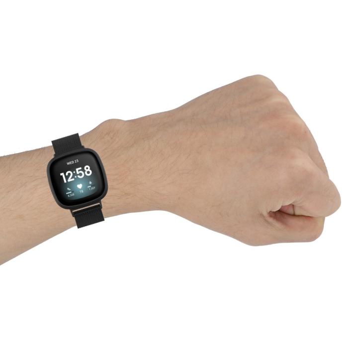 Bild 6, Fitbit Versa 4/Sense 2 Armband Milanese Loop Guld