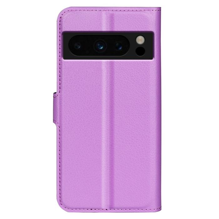Bild 6, Google Pixel 8 Pro Fodral Litchi Textur Lila