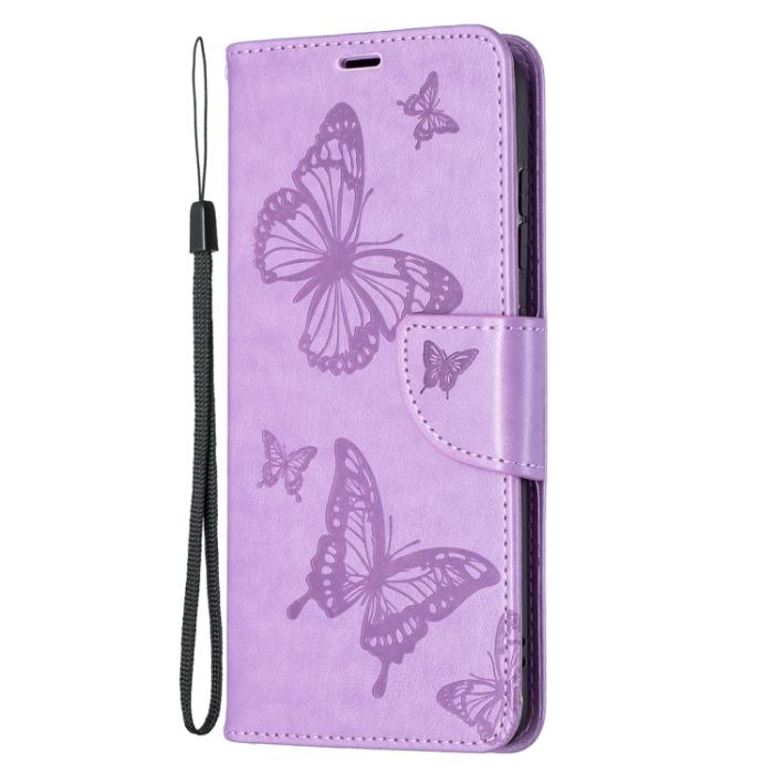 Bild 2, Samsung Galaxy S21 FE Fodral Butterfly Läder Lila