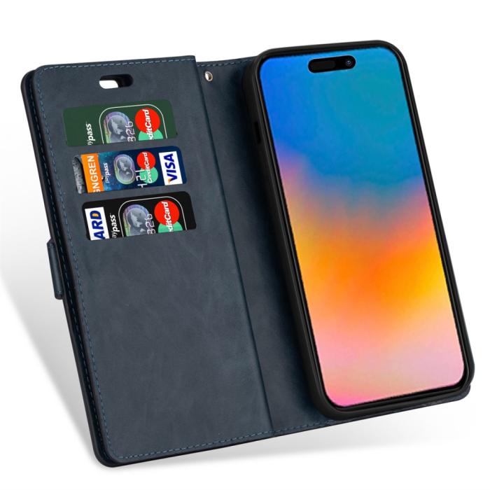 Bild 4, iPhone 15 Multifunktionellt Fodral Mörk Blå