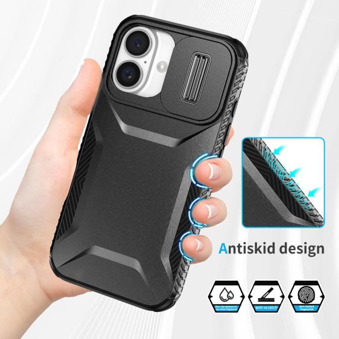 Bild 4, iPhone 16 Plus Skal CamShield Hybrid Svart