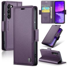 CASEME Samsung Galaxy S25 Fodral RFID L&auml;der Lila