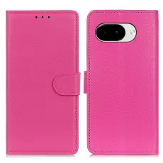 Google Pixel 10a Fodral Litchi L&auml;der Rosa