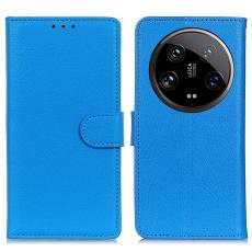 Xiaomi 14 Ultra Fodral Litchi L&auml;der Bl&aring;
