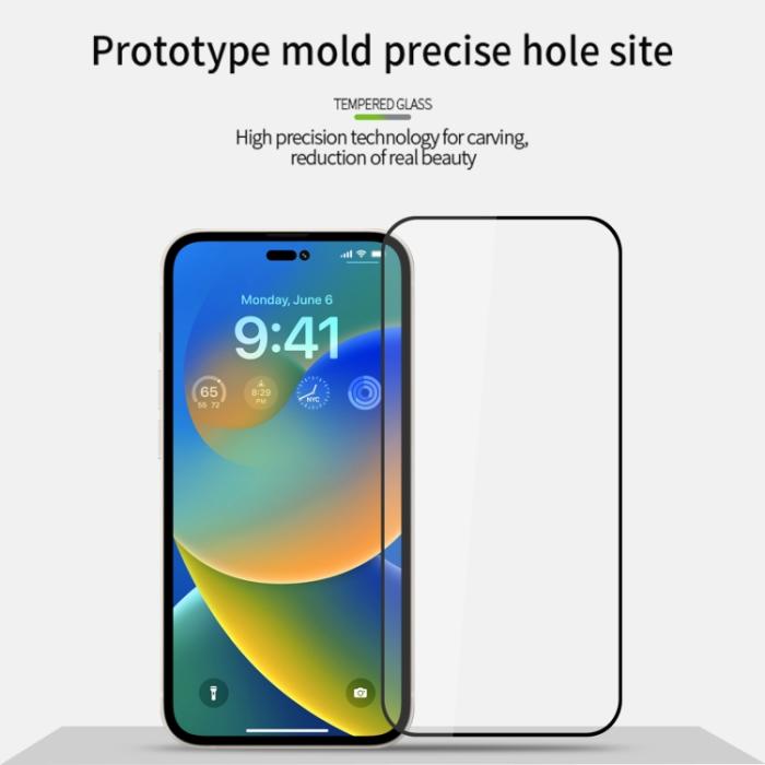 Bild 2, MOFI iPhone 14 Pro Skärmskydd Heltäckande Härdat Glas
