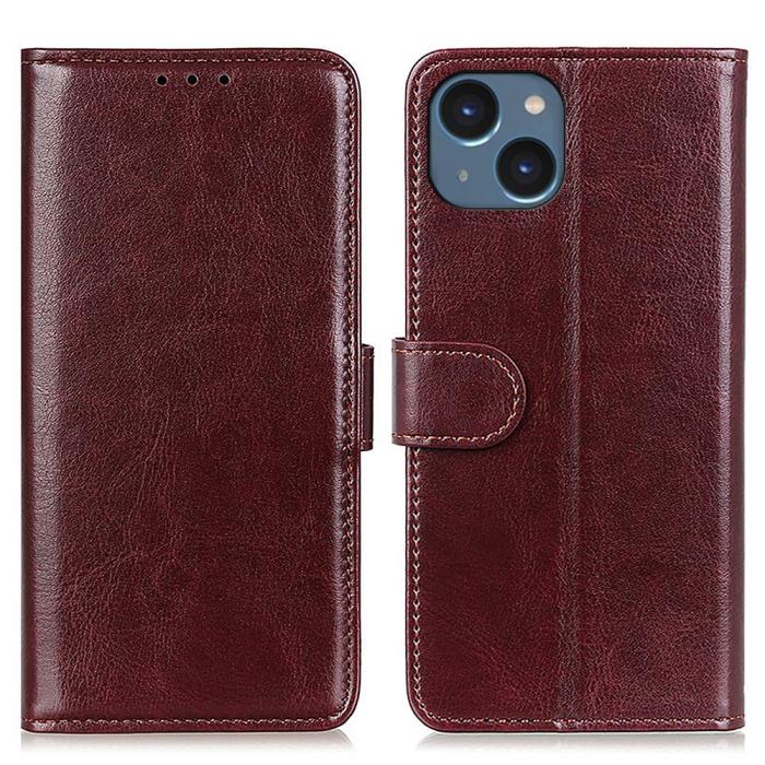 Bild 1, iPhone 15 Plus Fodral Crazy Horse Retro Brun