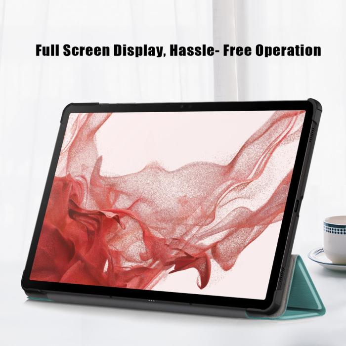 Bild 5, Samsung Galaxy Tab S9 Plus Fodral Läder Svartgrön