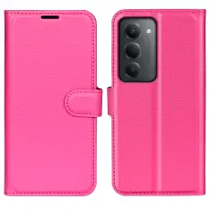 Xiaomi Redmi 15 Fodral Litchi L&auml;der Rosa
